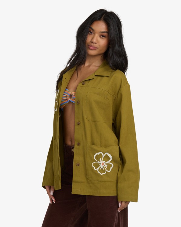 5 Floral Fields - Hemdjacke für Frauen Grün 24B054505 Billabong