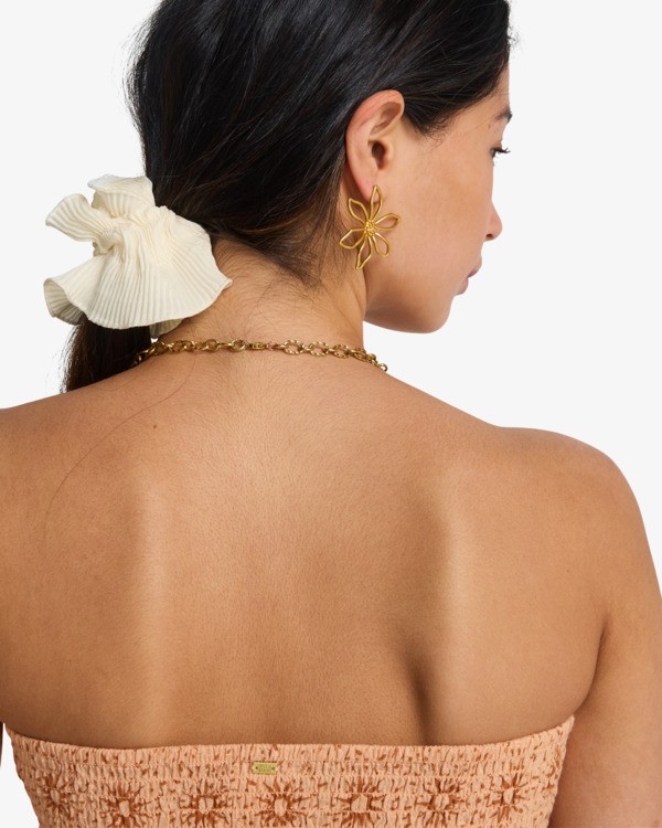 5 Keep It Simple - Crop top &agrave; smocks pour Femme Orange 24B061602 Billabong