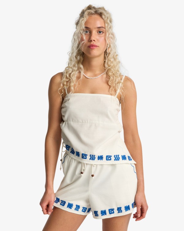 0 Wanderer Sun Stamp - Elastische Shorts f&uuml;r Frauen Weiss 24B091608 Billabong