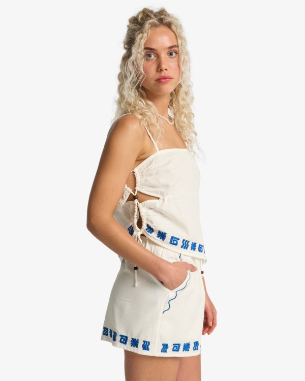 3 Wanderer Sun Stamp - Elastische Shorts f&uuml;r Frauen Weiss 24B091608 Billabong