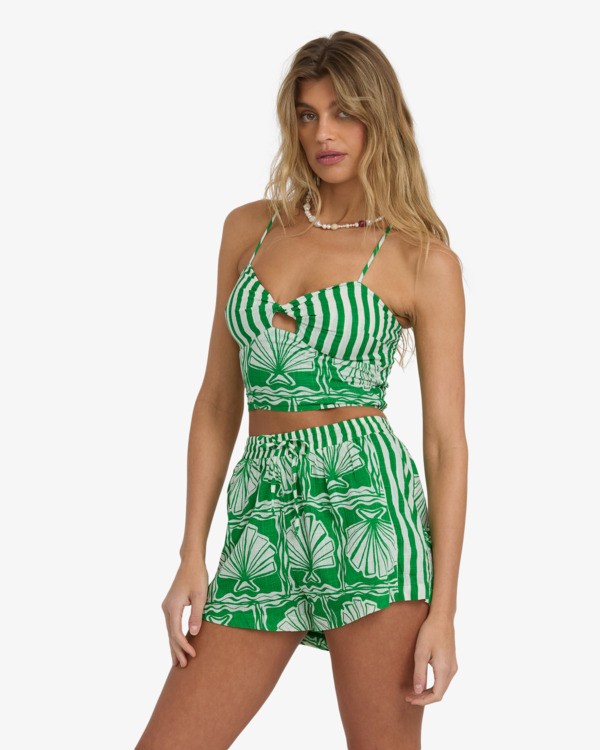 7 Sea Shell - Short taille &eacute;lastique pour Femme Vert 24B094502 Billabong