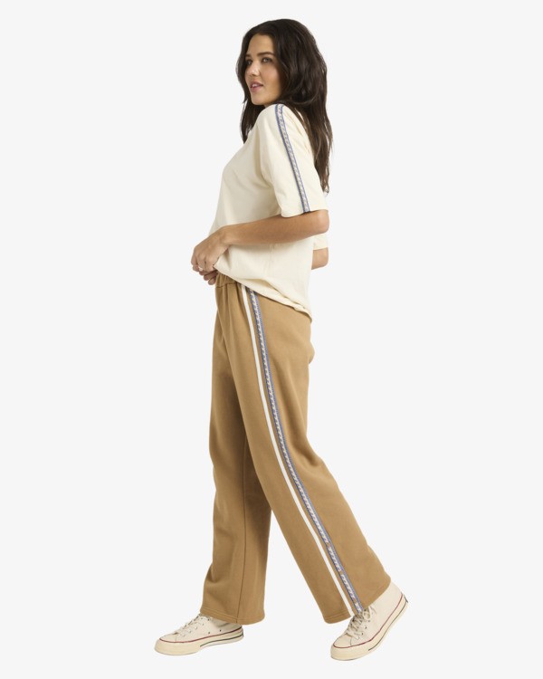 5 Since 73 The Way Back - Bas de surv&ecirc;tement &agrave; jambes larges pour Femme Beige 24B121670 Billabong