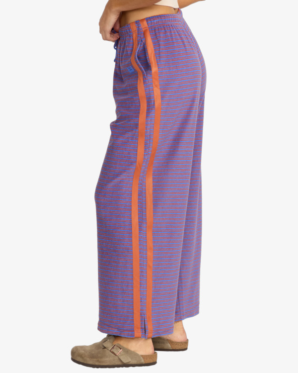 3 Date Palm Terry - Calças de fato de treino de perna larga para mulher Roxo 24B123507 Billabong