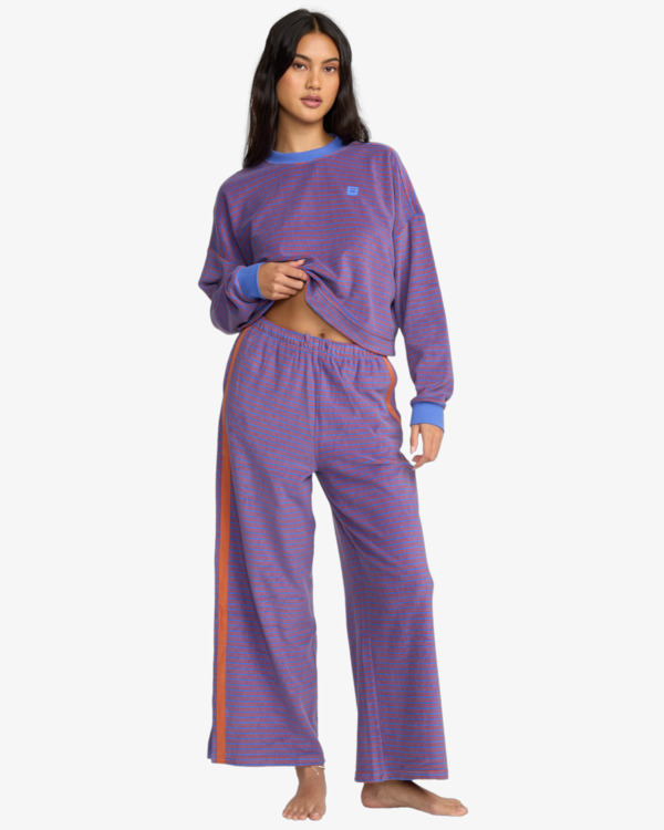 0 Date Palm Terry - Calças de fato de treino de perna larga para mulher Roxo 24B123507 Billabong