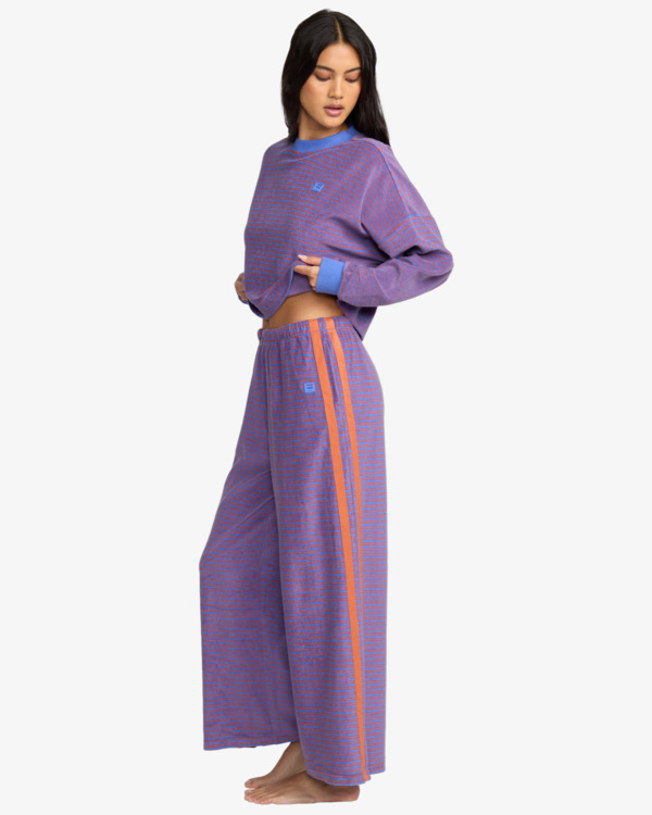4 Date Palm Terry - Calças de fato de treino de perna larga para mulher Roxo 24B123507 Billabong