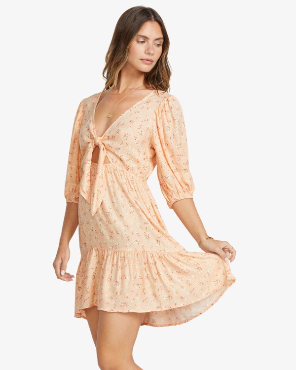 3 Night Fall - Midikleid mit Puffärmeln für Frauen Rosa 24B131512 Billabong