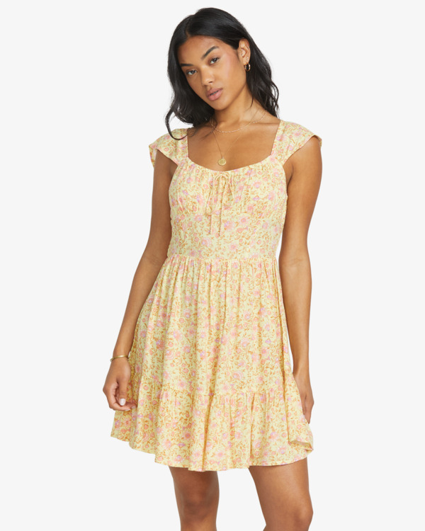 0 Sweet Bouquet - Vestido Mini para Mujer Amarillo 24B131519 Billabong