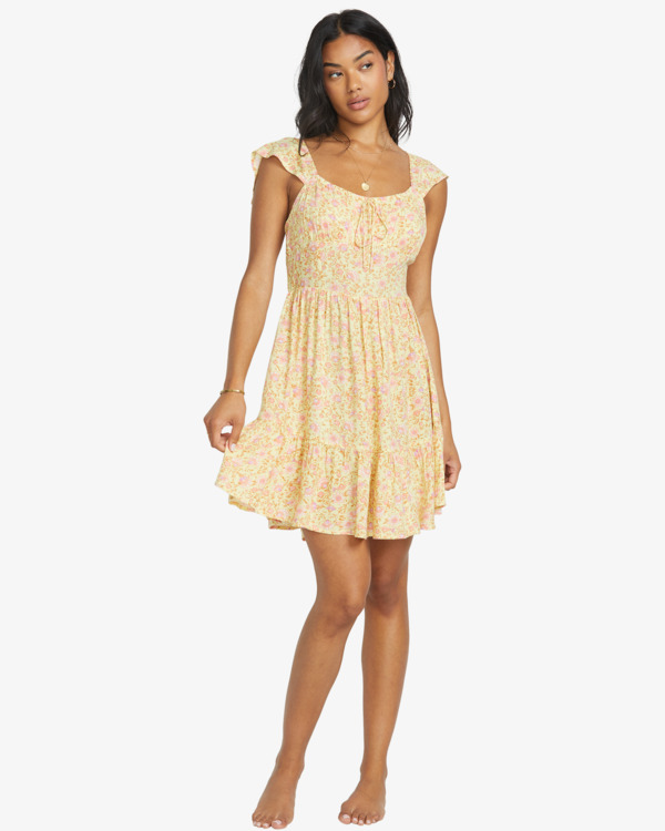 1 Sweet Bouquet - Vestido mini para Mulher Amarelo 24B131519 Billabong