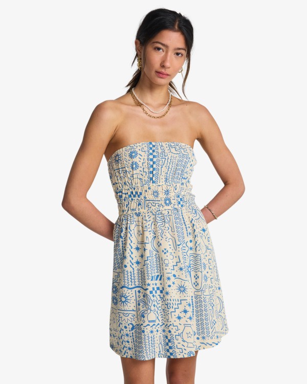 0 In The Sky Mini - Viskose-Crinkle-Kleid f&uuml;r Frauen Weiss 24B131615 Billabong