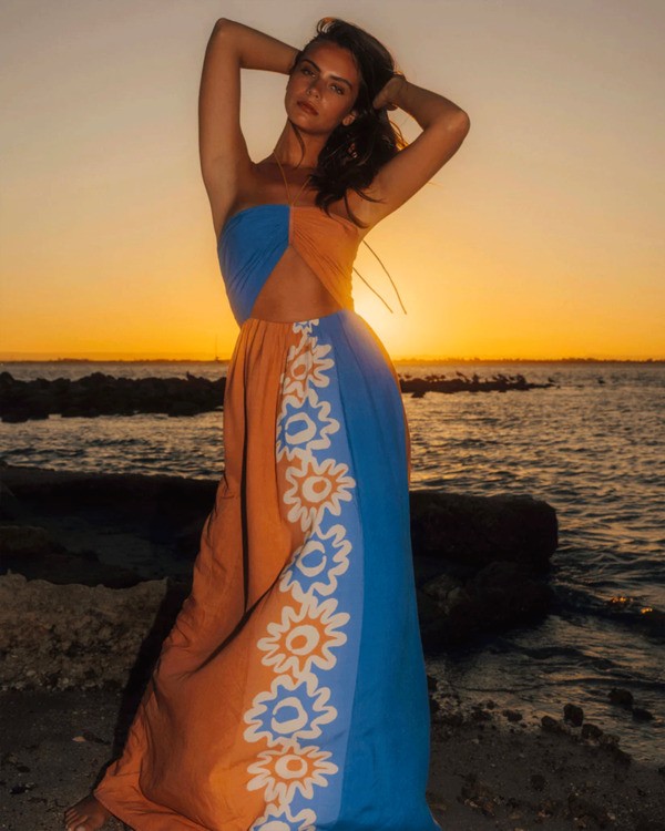 0 Trippin Dippin - Vestido com decote Halter para mulher Marrom 24B133530 Billabong