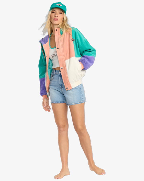 1 Set The Tone - Corduroy Jacket for Women Blue 24B153505 Billabong