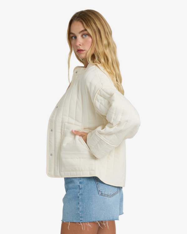 3 Folk Story 2 - Quilted Jacket for Women White 24B154503 Billabong