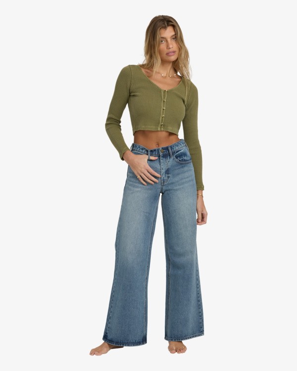0 Free Fall - Jeans mit ausgestellten Hosenbeinen für Frauen Bunt 24B193502 Billabong