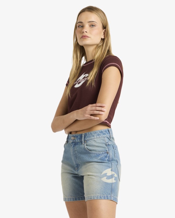 5 Funster - Denim Shorts for Women Orange 24B201670 Billabong