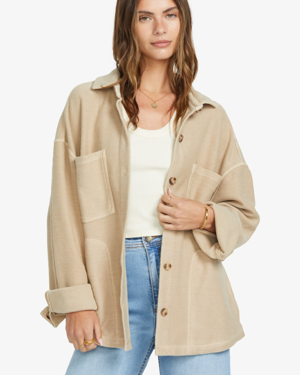 4 Everytime - Langärmlige Hemdjacke für Frauen Beige 24B311501 Billabong