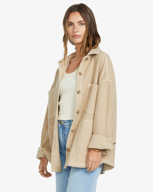 3 Everytime - Langärmlige Hemdjacke für Frauen Beige 24B311501 Billabong