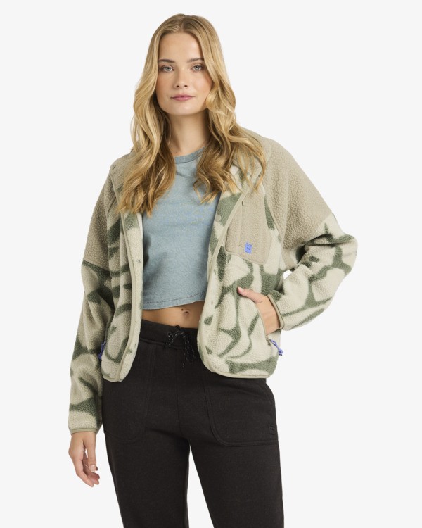 1 Popoyo Snap Up - Fleece-Jacke für Frauen Grün 24B313503 Billabong