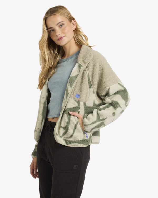 5 Popoyo Snap Up - Fleece-Jacke für Frauen Grün 24B313503 Billabong
