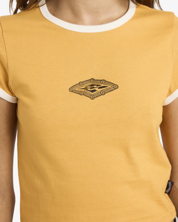 5 Otis Diamond - Cropped T-Shirt for Women Yellow 24B351687 Billabong