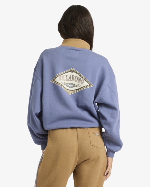 2 Since 73 Wave Break - Sweatshirt mit Halbrei&szlig;verschluss f&uuml;r Frauen Blau 24B411671 Billabong