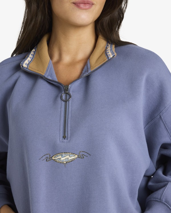 4 Since 73 Wave Break - Sweatshirt mit Halbrei&szlig;verschluss f&uuml;r Frauen Blau 24B411671 Billabong