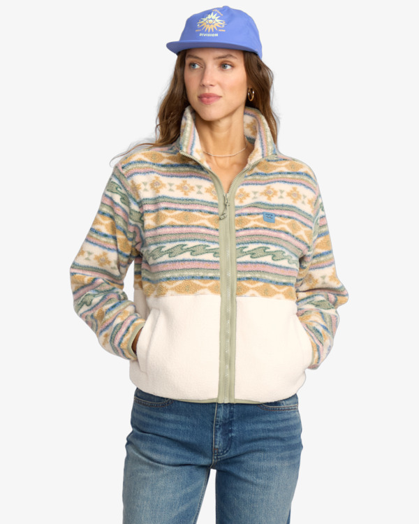 1 Rock Jetty Mock Neck - Zip Up Fleece for Women White 24B483503 Billabong