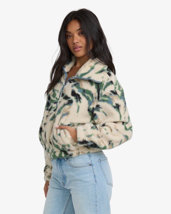 4 Barra - Felpa con mezza cerniera da Donna White 24B483504 Billabong