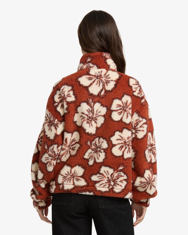 3 All The Time Sherpa - Fleece met Halve Rits für Dames Brown 24B484504 Billabong