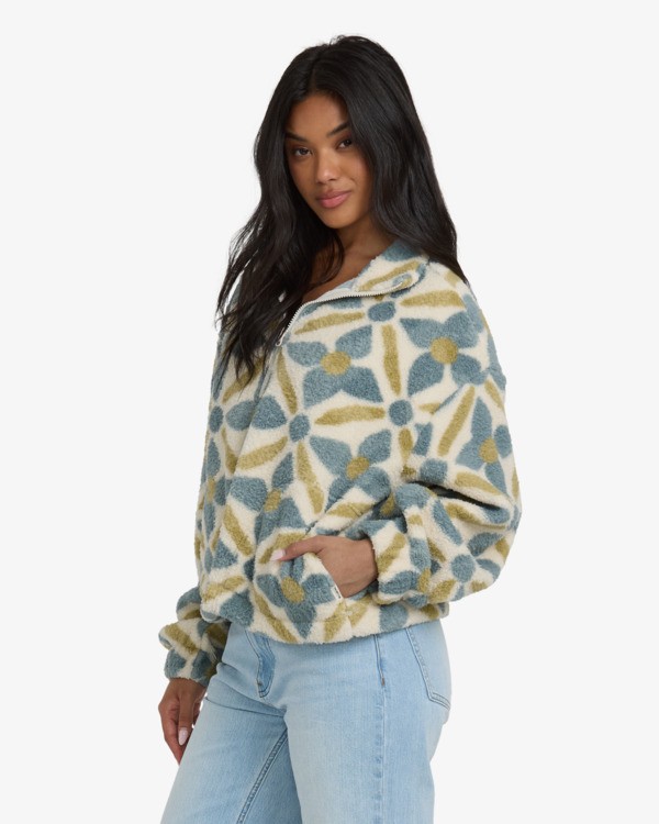 4 All The Time Sherpa - Fleece met Halve Rits für Dames Blue 24B484504 Billabong