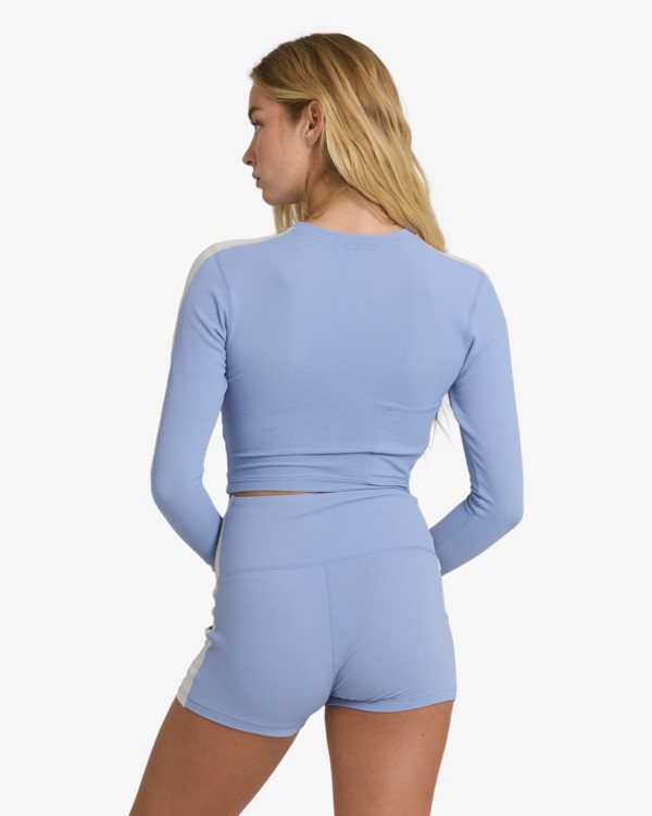 2 Paddle Pusher - Long Sleeve Cropped Rash Vest for Women Blue 24BW031604 Billabong