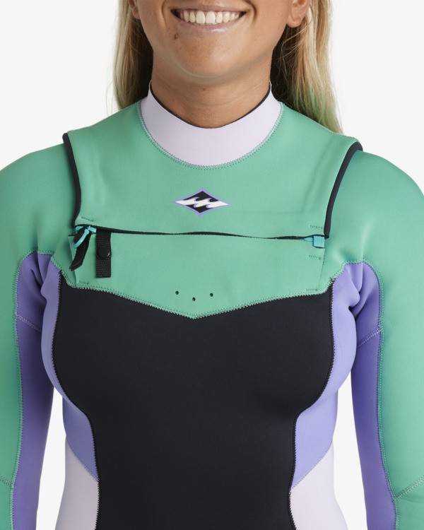 4 4/3mm Salty Dayz Natural - Chest Zip Wetsuit for Women Blue 24BW193506 Billabong
