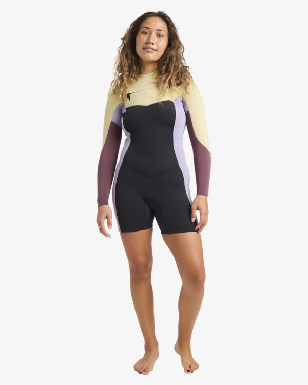 1 2/2mm Synergy Natural - Long Sleeve Chest Zip Springsuit for Women Grey 24BW193513 Billabong