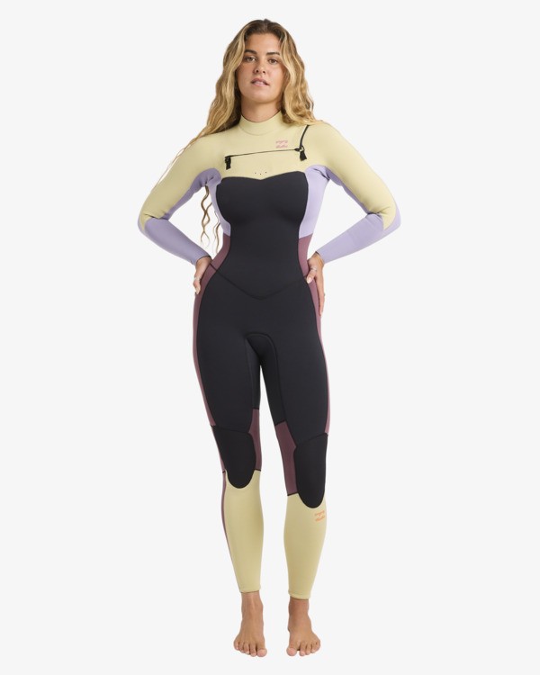 0 4/3mm Synergy Natural - Chest-Zip-Neoprenanzug f&uuml;r Frauen Grau 24BW193515 Billabong