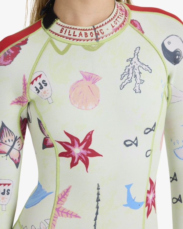 3 2/2mm Glider - Lang&auml;rmliger Springsuit mit Rei&szlig;verschluss am R&uuml;cken f&uuml;r Frauen Gr&uuml;n 24BW244501 Billabong