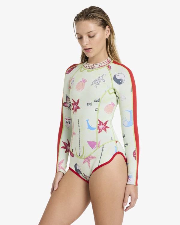 1 2/2mm Glider - Lang&auml;rmliger Springsuit mit Rei&szlig;verschluss am R&uuml;cken f&uuml;r Frauen Gr&uuml;n 24BW244501 Billabong