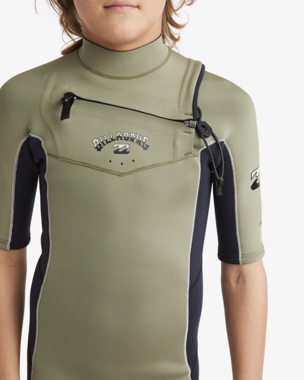 3 2/2mm Absolute Natural - Wetsuit met korte mouwen en borstrits voor Jongens 8-16 Green 24CW191505 Billabong