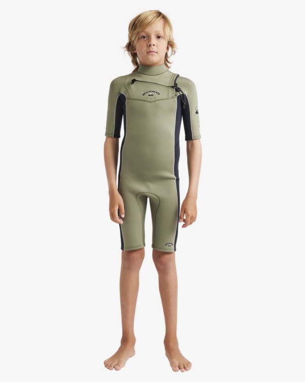 7 2/2mm Absolute Natural - Wetsuit met korte mouwen en borstrits voor Jongens 8-16 Green 24CW191505 Billabong