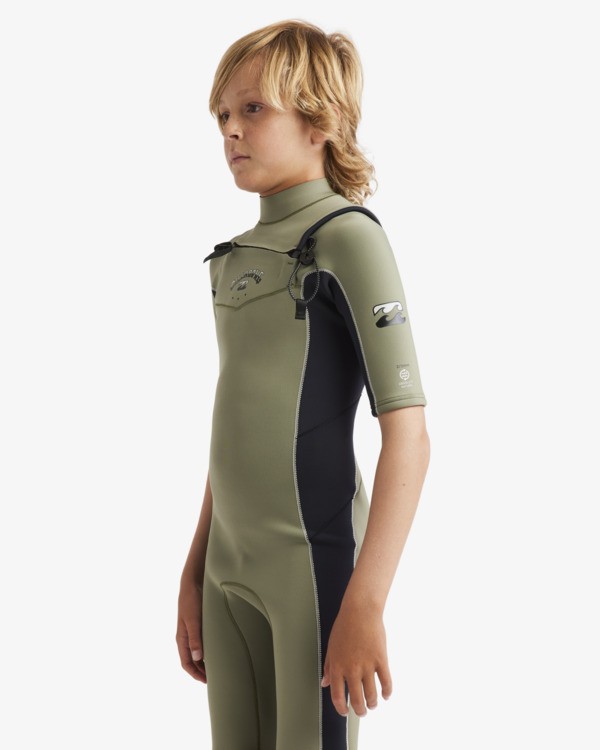 1 2/2mm Absolute Natural - Wetsuit met korte mouwen en borstrits voor Jongens 8-16 Green 24CW191505 Billabong