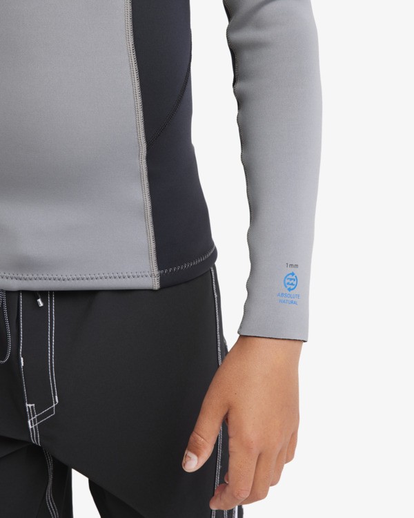 5 1/1mm Boys Absolute Natural - Casaco de fato de surf com fecho nas costas para Rapazes 8-16 Cinza 24CW191508 Billabong