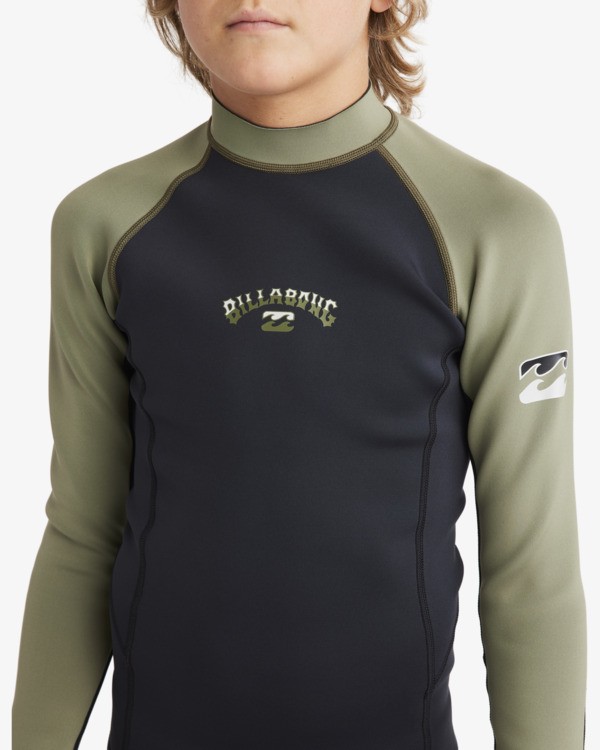 3 1/1mm Boys Absolute Natural - Wetsuit Jack met Achterrits voor Jongens 8-16 Green 24CW191508 Billabong