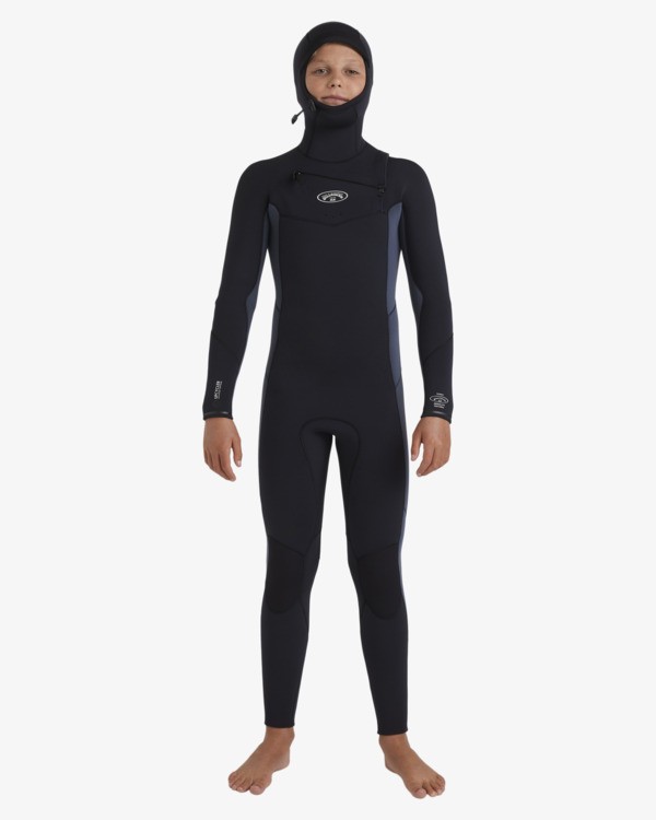 0 5/4mm Absolute Natural - Hooded Chest Zip Wetsuit for Boys 8-16 Blue 24CW193508 Billabong