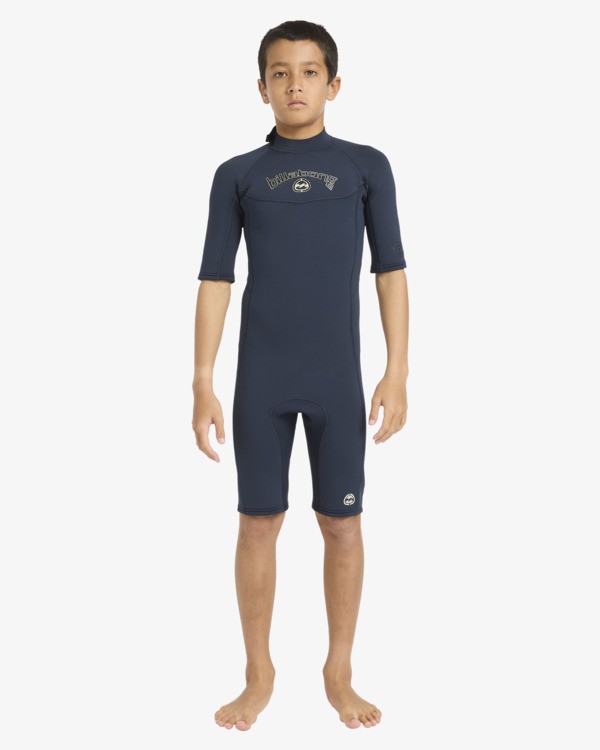 1 2/2mm Absolute - Traje de surf de primavera con manga corta y cremallera posterior para chicos 6-16 Azul 24CW251601 Billabong