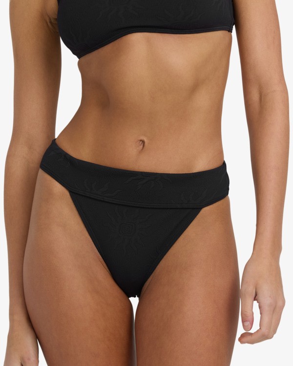 1 Laura Twisted Sun Aruba - Mutandina Bikini a Gamba Alta da Donna Black 24O204500 Billabong