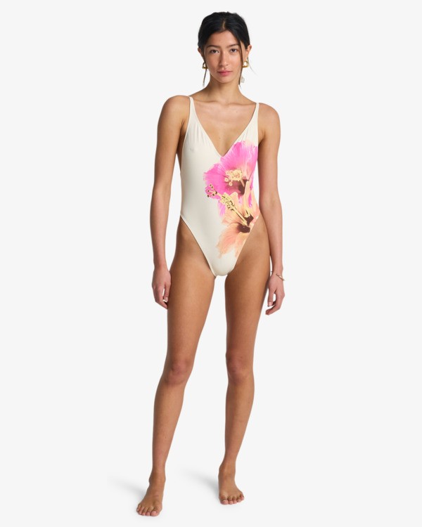 1 Sunny Shore Deep V - Knapp geschnittener Badeanzug f&uuml;r Frauen Weiss 24O301609 Billabong