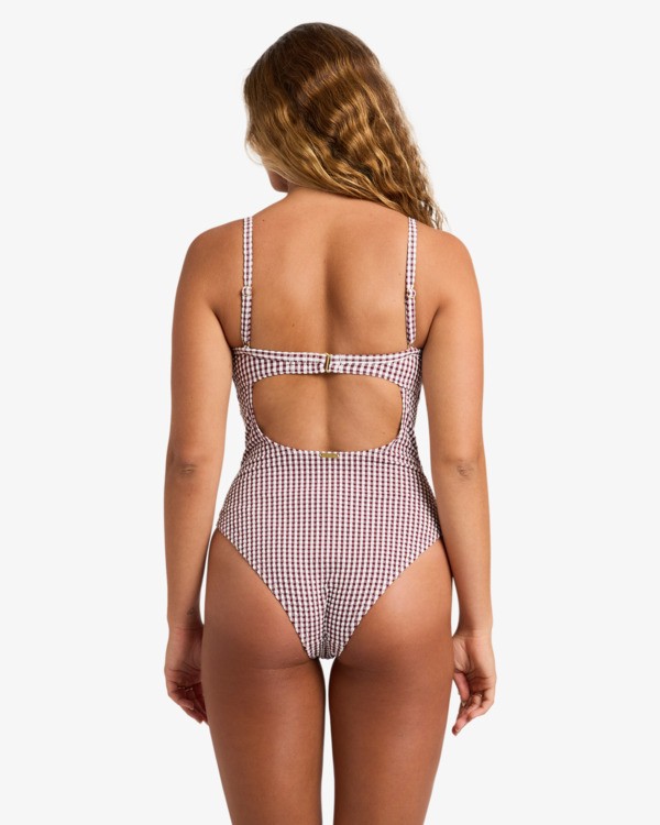 2 Mini Wave Check Mia - Maillot de bain une pi&egrave;ce bonnet D pour Femme Rouge 24O301673 Billabong