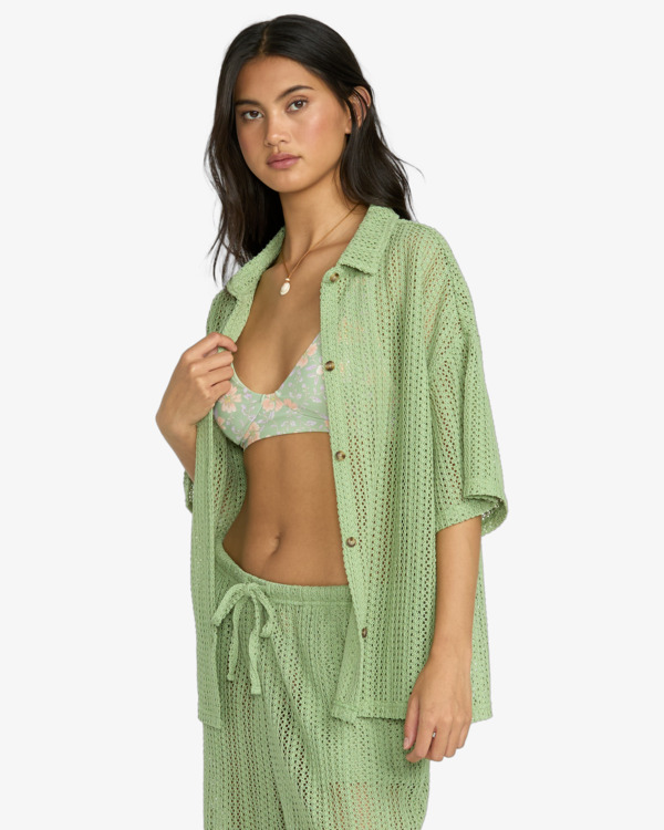3 Largo - Beach Overshirt for Women Green 24O601513 Billabong