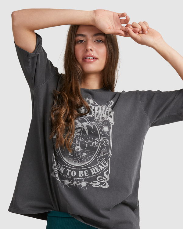 3 Feel Real - Camiseta Boyfriend para Mujer Negro A3SS13BIW0 Billabong