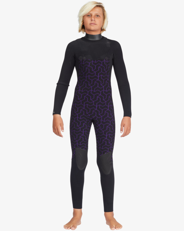 8 4/3mm Furnace Natural - Chest Zip Wetsuit for Boys 8 - 16 Black ABBW100149 Billabong