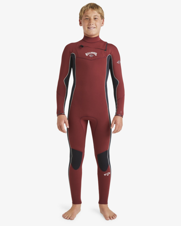 0 4/3mm Absolute Natural - GBS-Neoprenanzug mit Chest-Zip für Jungs 8 - 16 Rot ABBW100151 Billabong