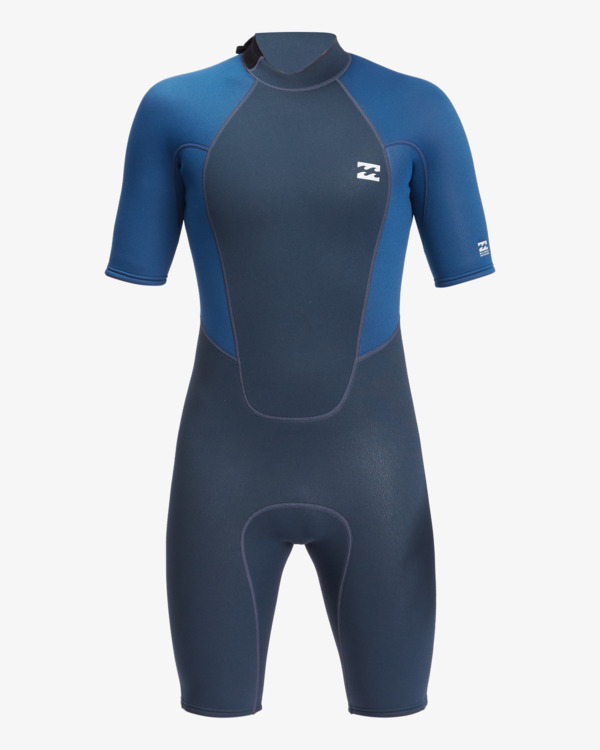 1 2/2mm Intruder - Springsuit met Korte Mouw en Rits op de Rug voor Jongens Blue ABBW500111 Billabong
